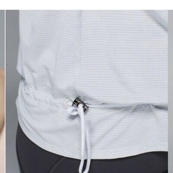 Lululemon Women’s Hustle And Bustle Drawstring Waist White  Gray Tank Top Sz 12 - Picture 8 of 11